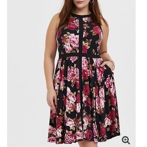 Torrid high neck floral dress, knit, above-knee